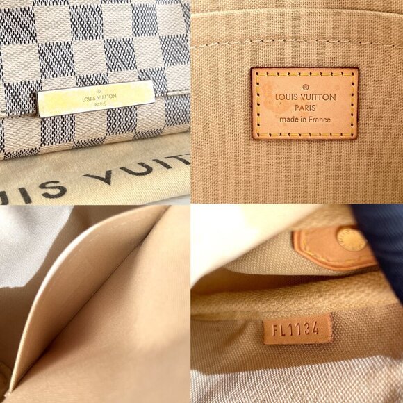 Authentic Louis Vuitton Favorite PM Azue Damier Crossbody Clutch Bag B0698 - Picture 14 of 16